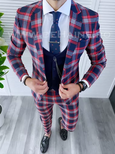 Costum barbati slim fit + Vesta B4223 125-5